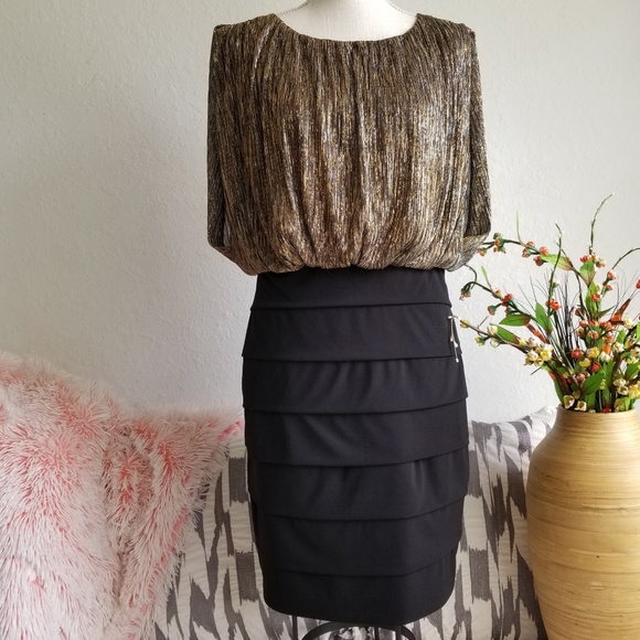 Enfocus Studio Dresses & Skirts - 💋SALE Enfocus Dress Plus Size 14 Black Gold